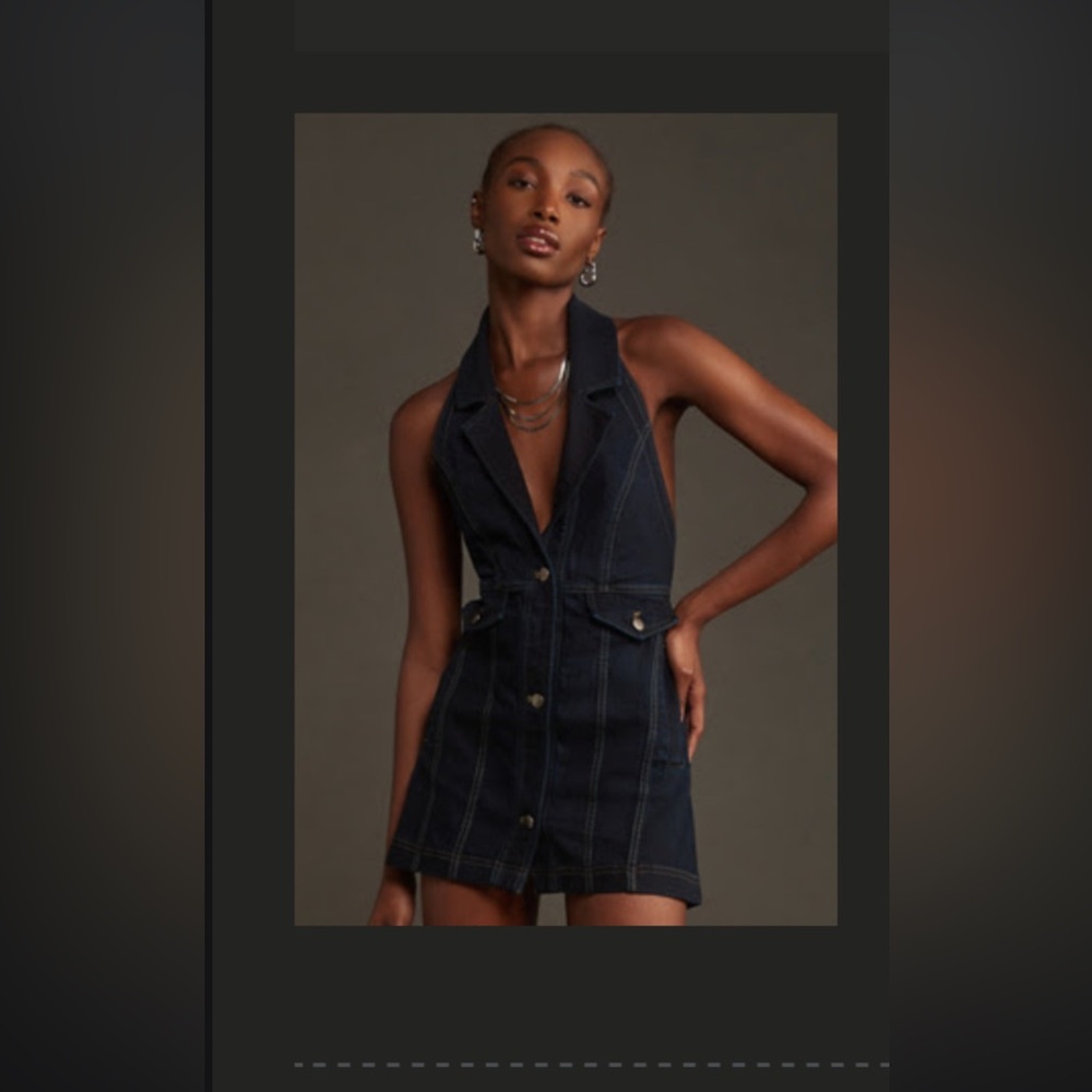 Brand New Anthropologie- Dark Blue Denim Dress
